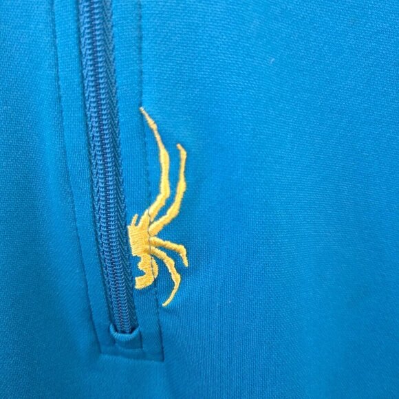 Spyder Linear Web TNeck 1/ Zip Logo Lightweight Running Outdoor Shirt Size M - Picture 5 of 9